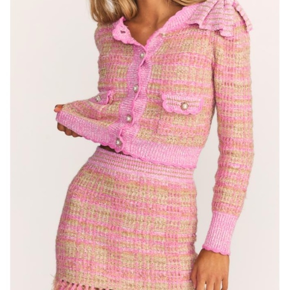 🆕LoveShackFancy Tweed Chantria Crop Cardigan & Balsam Mini Skirt Set DEAD-STOCK - Picture 3 of 13